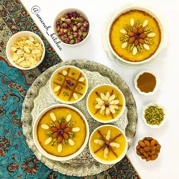تزیین شله زرد نذری