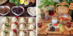 تزیین صبحانه با پنیر و گوجه و خیار برای مهمانی های شما