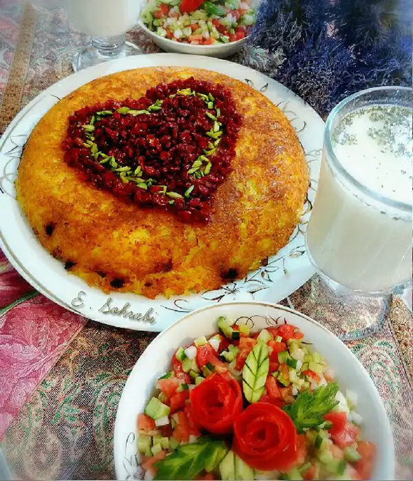 تزیین ته چین مرغ