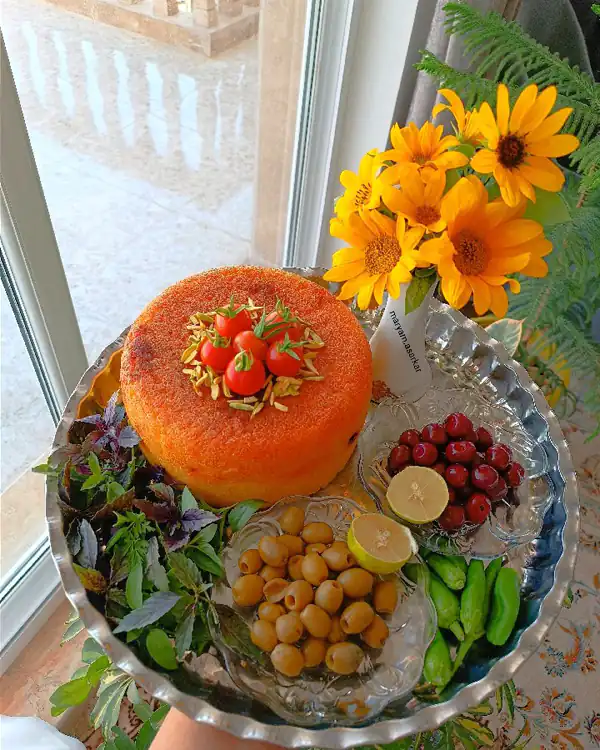 تزیین ته چین مرغ