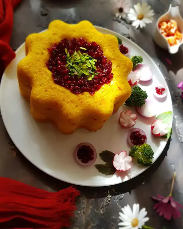 تزیین ته چین مرغ