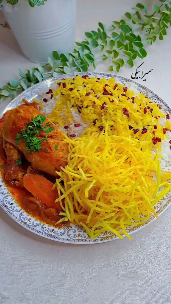 تزیین زرشک پلو ساده
