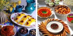 ایده تزیین میز غذا برای مهمان با چیدمانی شیک و جذاب