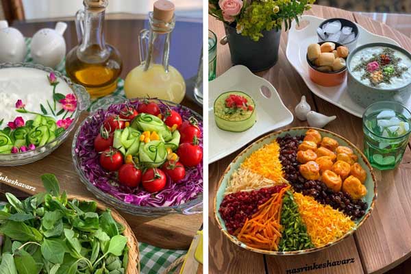 تزیین غذا و سفره آرایی تزیین غذا برای مهمانی تزیین غذا برای مدرسه تزیین غذا برنج و مرغ تزیین غذا و سالاد و ماست آموزش تزیین غذا