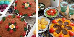 سفره آرایی با گوجه فرنگی و خیار برای مهمانی