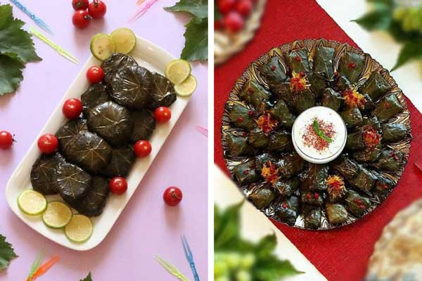 تزیین دلمه برگ مو با زرشک تزیین دلمه برگ مو ساده تزیین دلمه برگ مو با سیخ تزیین دلمه کلم برای مهمانی تزیین دلمه برگ مو و کلم تزیین دلمه مجلسی