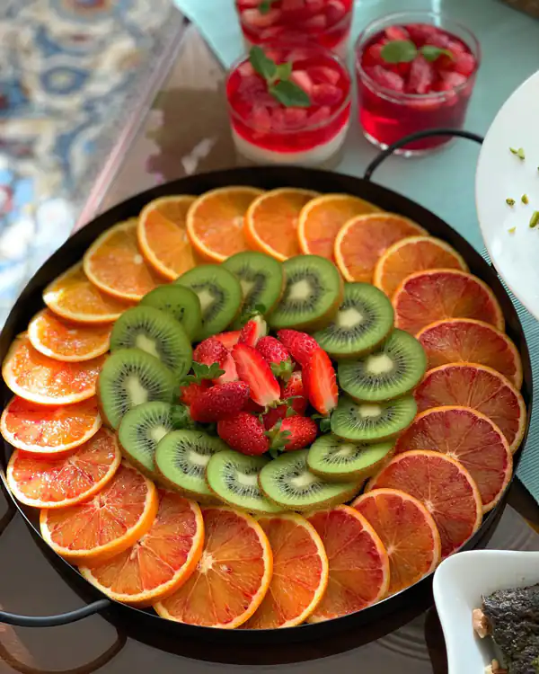 تزیین میوه اسلایس شده