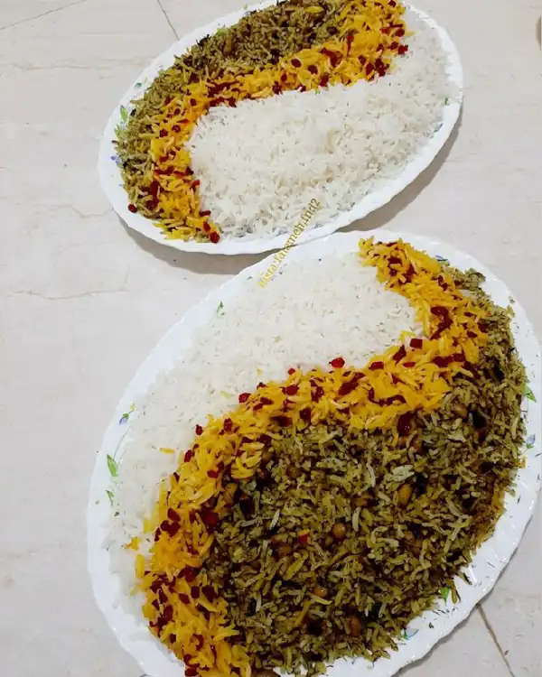 تزیین پلو ساده