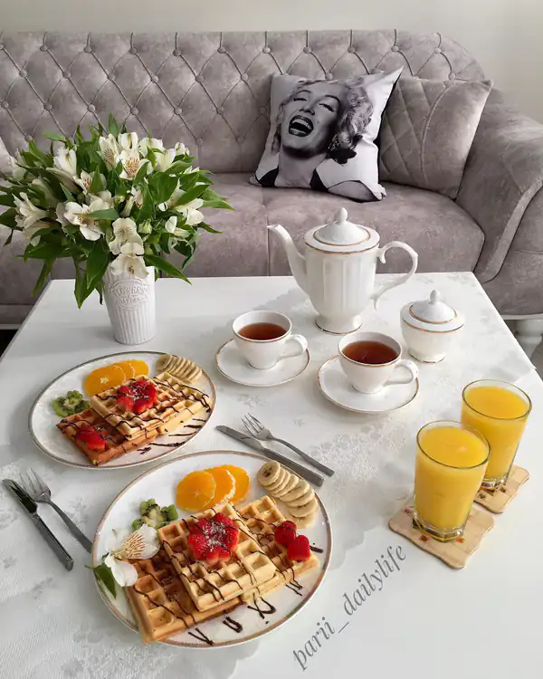 چیدمان میز صبحانه شیک