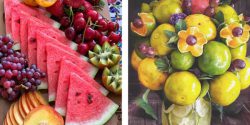 میوه آرایی آسان برای شب یلدا و مهمانی + میوه آرایی ساده