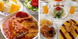 میز شام دیزاین شده برای مهمان + چیدمان میز شام مهمانی