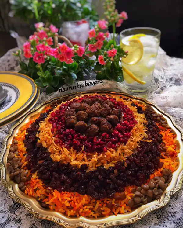 مدل تزیین عدس پلو