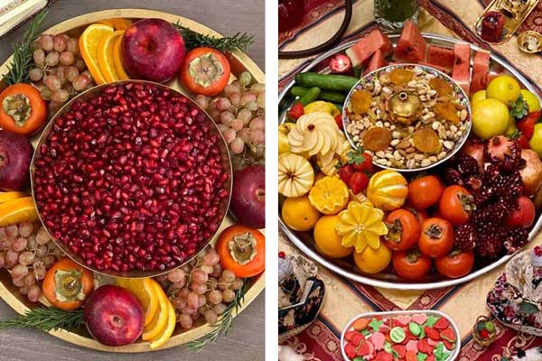 تزیین شب یلدا برای عروس اینستاگرام باکس شب یلدا برای عروس سینی میوه پاییزی وظیفه خانواده عروس در شب یلدا سینی میوه تابستانی سینی میوه ساده