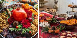 سینی شب یلدا ساده با طرح های سنتی و اصیل ایرانی