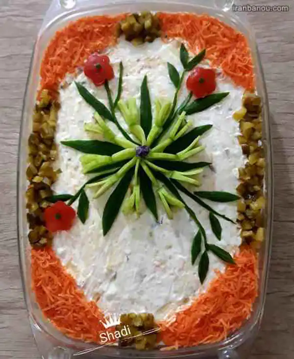 تزیین سالاد الویه حرفه ای