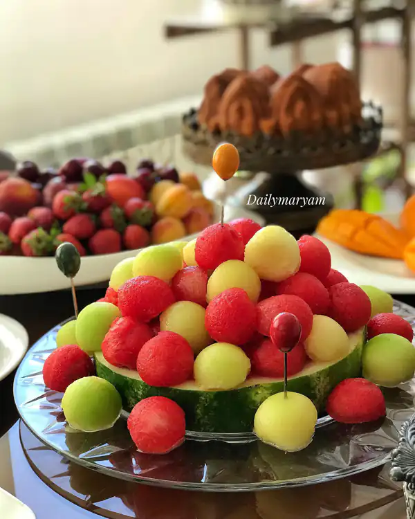 تزیین هندوانه شب یلدا ساده
