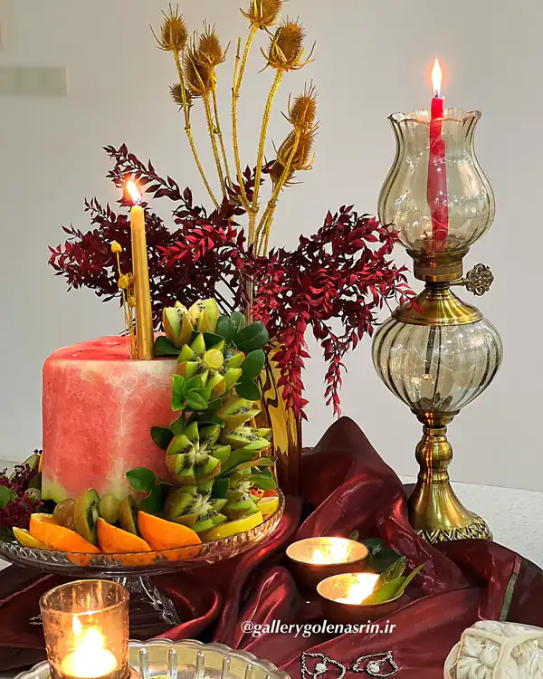 تزیین میوه شب یلدا در سینی