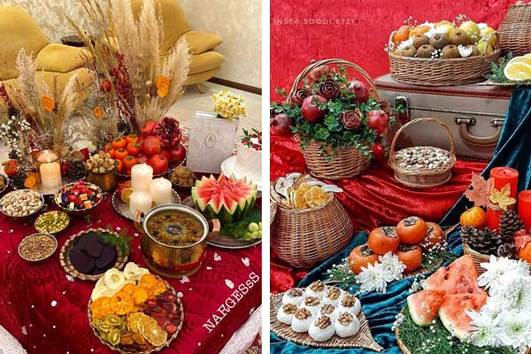 تزیین سفره شب یلدا لاکچری عروس سفره شب یلدا باکلاس عکس سفره شب یلدا قدیمی سفره شب یلدا ساده و شیک تزیین سفره یلدا با برگ پاییزی تزیین شب یلدا ساده