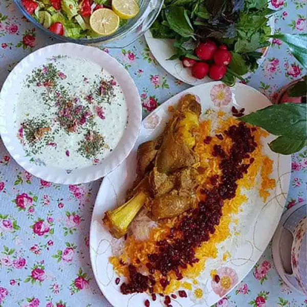 تزیین زرشک پلو مجلسی