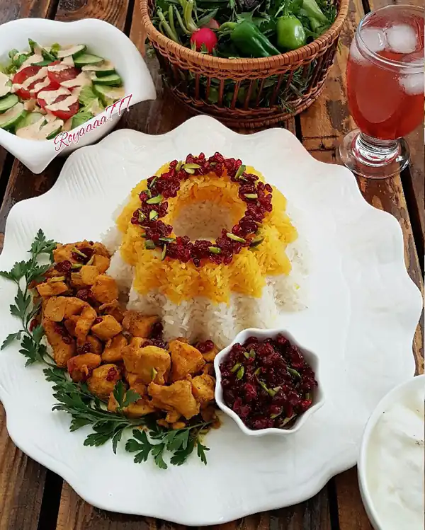تزیین زرشک پلو مجلسی