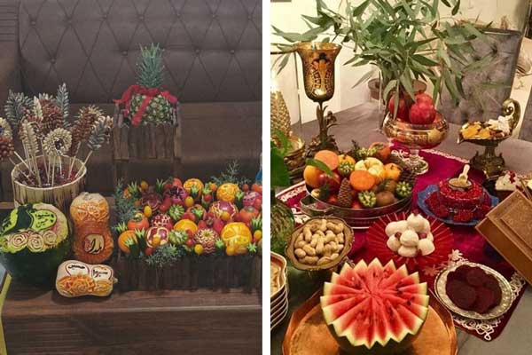 تزیین سفره شب یلدا لاکچری عروس سفره شب یلدا باکلاس سفره شب یلدا امسال تزیین شب یلدا سادهژله شب یلدا میز یلدا عروس
