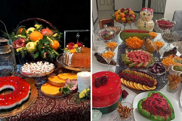 امسال دو شب یلدا داریم تزیین شب یلدا برای عروس اینستاگرام تزیین میز شب یلدا ساده و شیک تزیین سفره شب یلدا لاکچری عروس سفره شب یلدا باکلاس سفره شب یلدا امسال