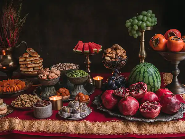تزیین سفره شب یلدا لاکچری