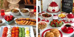 عکس صبحانه تزیین شده در خانه برای ایده گرفتن
