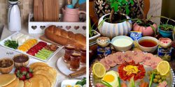 میز صبحانه شیک و لاکچری برای مهمان + میز صبحانه مهمانی