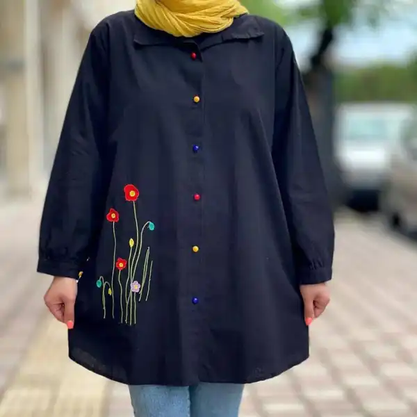 مدل مانتو گلدوزی مشکی