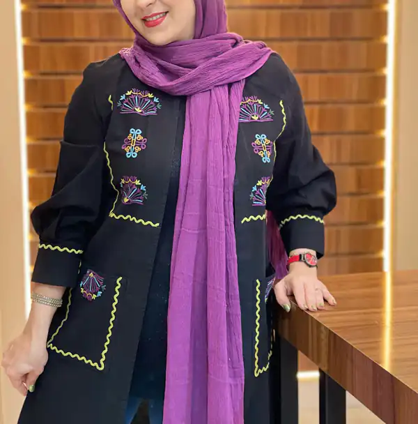 مدل مانتو گلدوزی مشکی