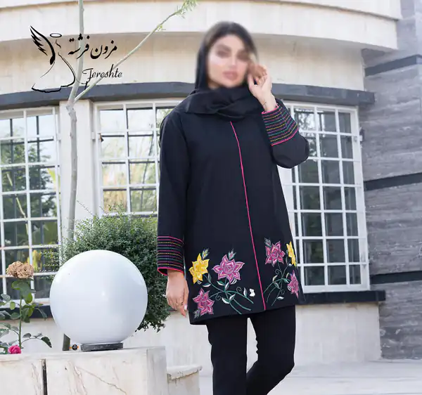 مدل مانتو گلدوزی مشکی