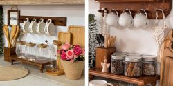 تزیین روی کابینت با وسایل ساده + چیدمان روی کابینت آشپزخانه