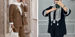 جدیدترین مدل مانتو شلوار دخترانه بیرونی با طرح ساده