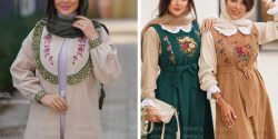 مدل مانتو گلدوزی شده زنانه با طرح های ساده و شیک