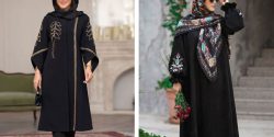 مدل مانتو بلند مشکی با طرح ساده برای استایل روزمره