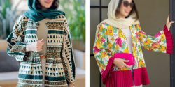 مدل مانتو زنانه با پارچه طرح دار شیک برای مهمانی