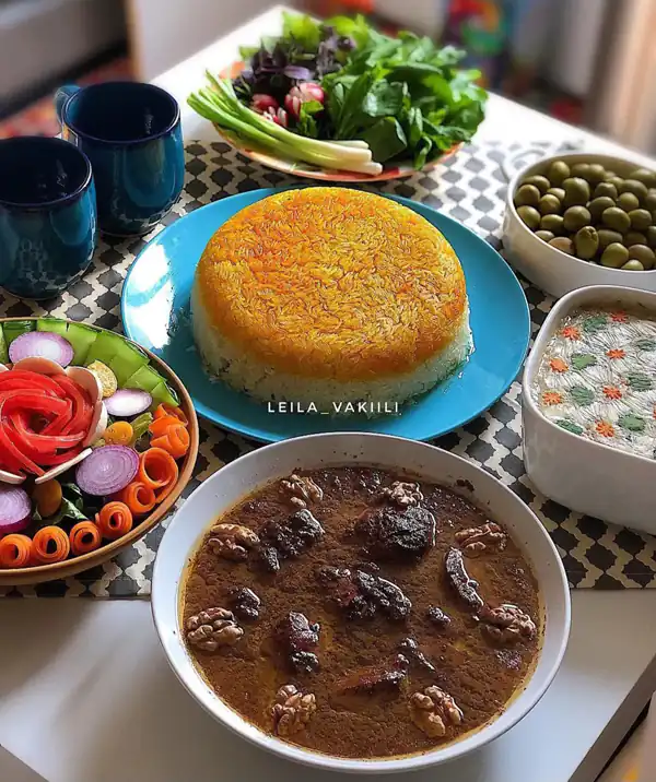 عکس از میز شام مهمانی