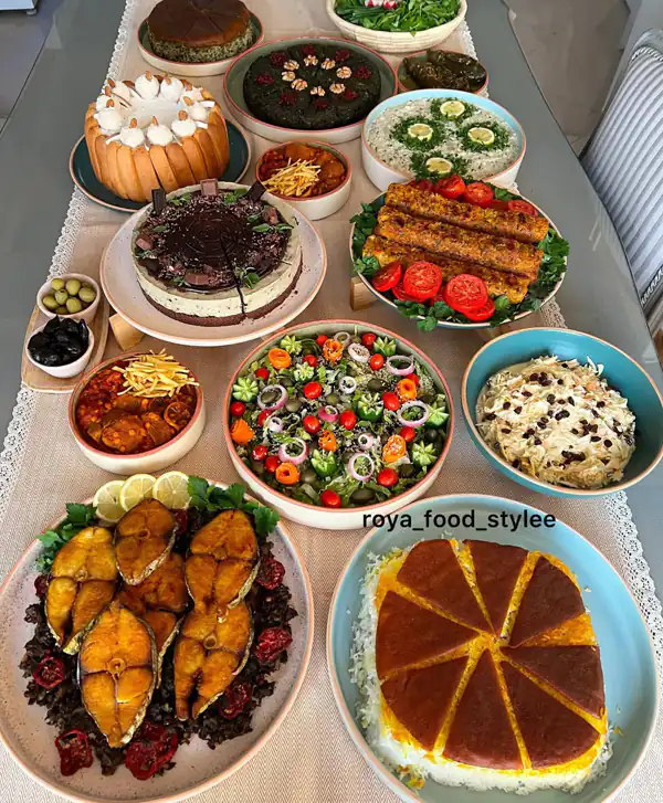 عکس از میز شام مهمانی