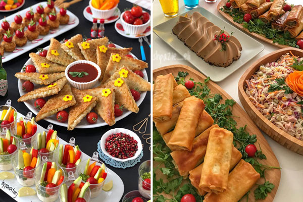 شام تولد ارزان و شیک منوی غذا برای شام تولد خوراکی های تولد ساده طرز تهیه چند غذا برای تولد پک غذای تولد خوراکی میز تولد بزرگسال