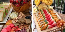 میوه آرایی با میوه های تابستانی در ظرف برای مهمانی
