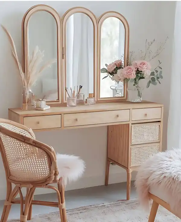 مدل میز آرایش چوبی ساده