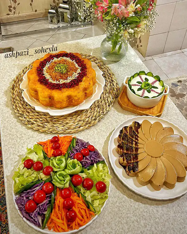 مدل تزیین غذا و سفره