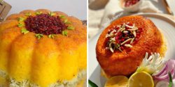 تزیین ته چین گرد با ایده های ساده برای سفره شام