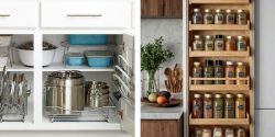 چیدمان اشپزخانه با کابینت کم برای استفاده بهتر از فضای داخلی