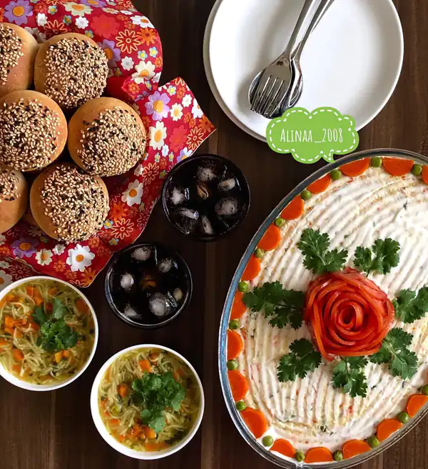 ایده های تزیین سالاد الویه