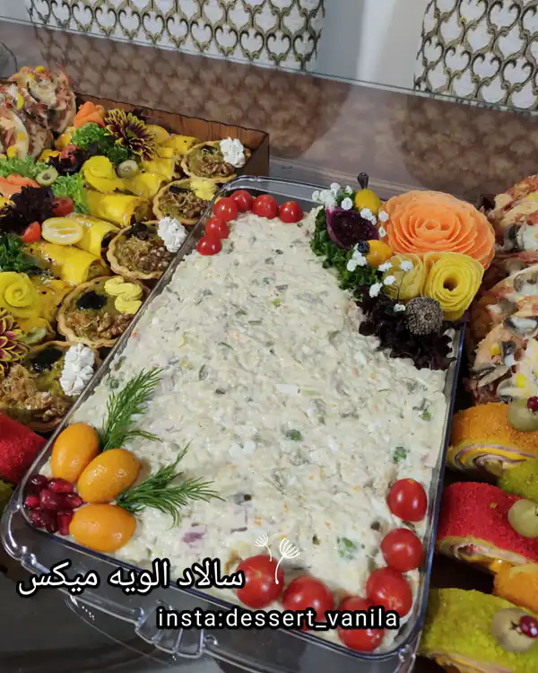 ایده تزیین سالاد الویه برای تولد