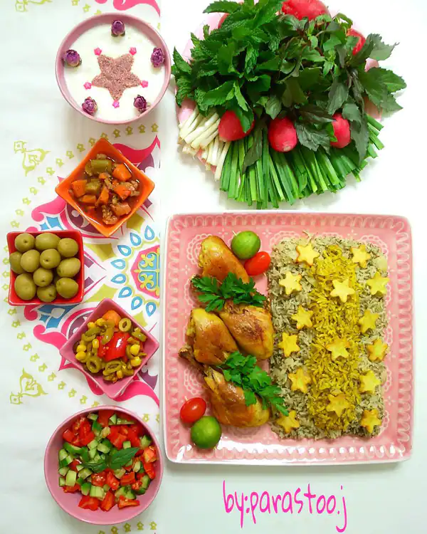 میز غذای شام