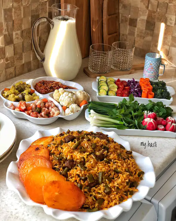میز غذای شام