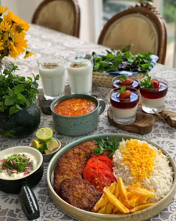 میز غذای شام